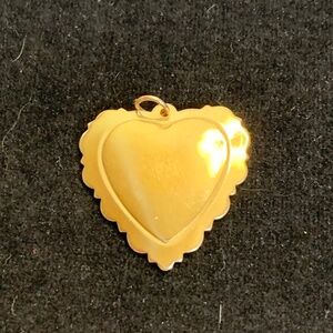 Vintage 1990s 14k Gold Heart Pendant Charm for Engraving!